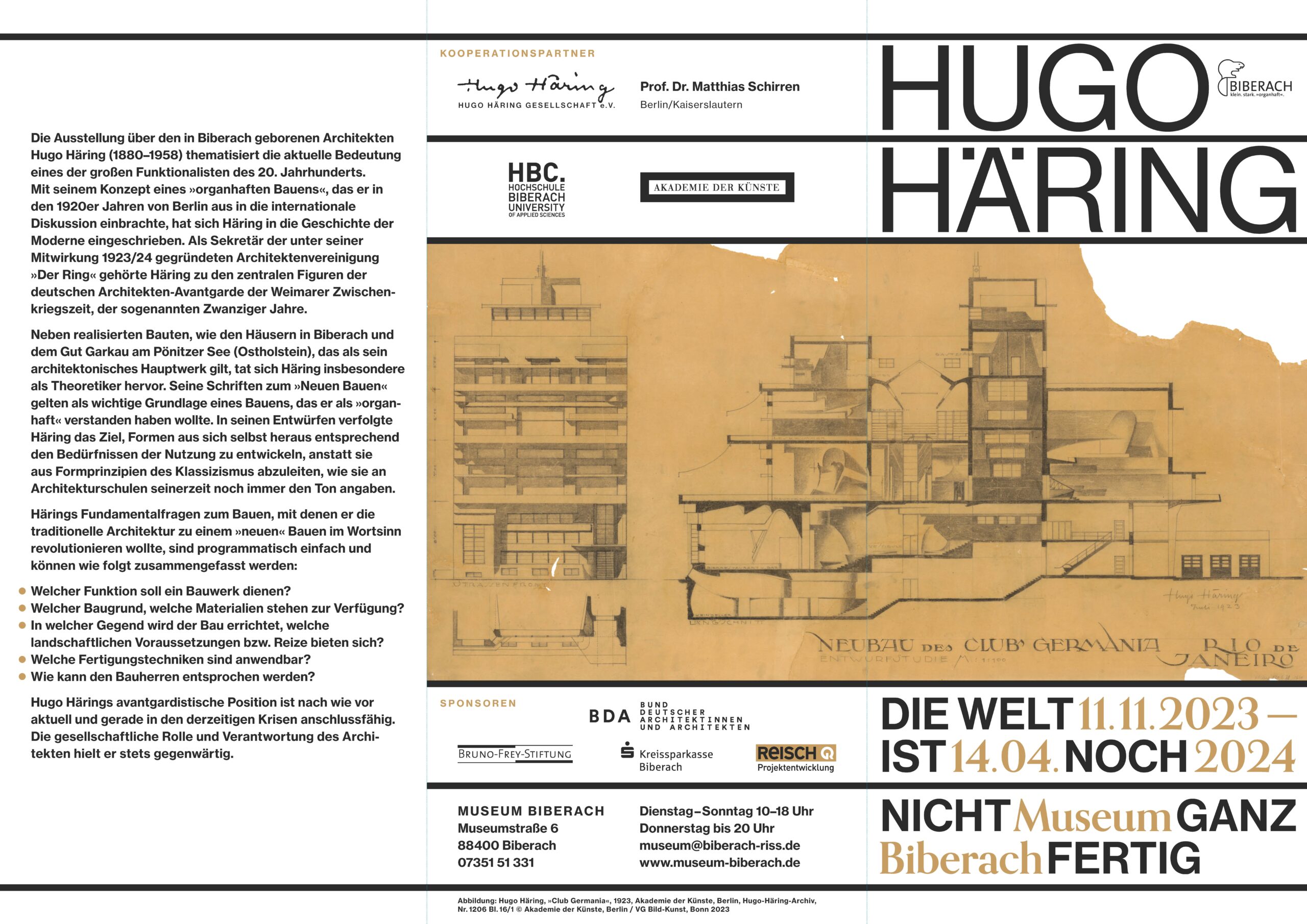 Hugo Häring – die Welt ist noch nicht ganz fertig